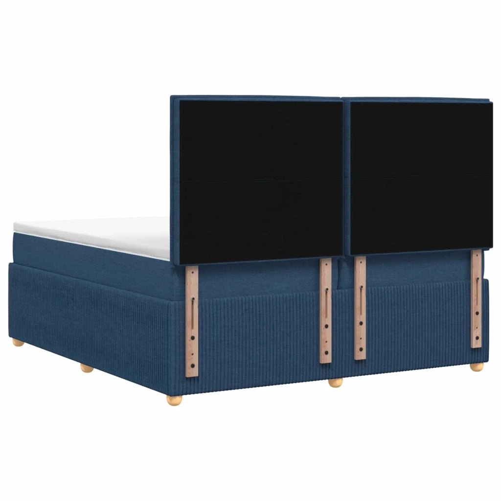 Letto box spring con materasso Blu 200 x 200 cm Tessuto 3454472