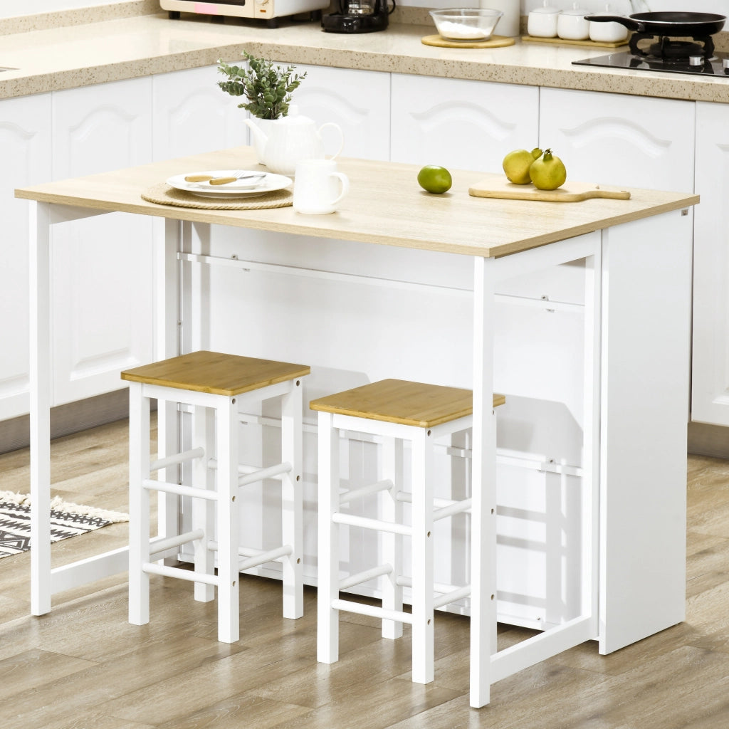 Tavolo da cucina con ala ribaltabile ¨C zephmum ¨C 116x79.5x91 cm bianco