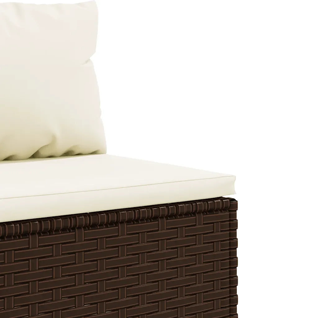 Set Mobili da Giardino 6pz con Cuscini in Polyrattan Marrone 3308065