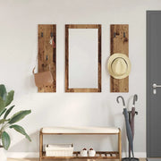 vidaXL Appendiabiti a muro con specchio Legno vecchio 96 x 1.5 x 90 cm