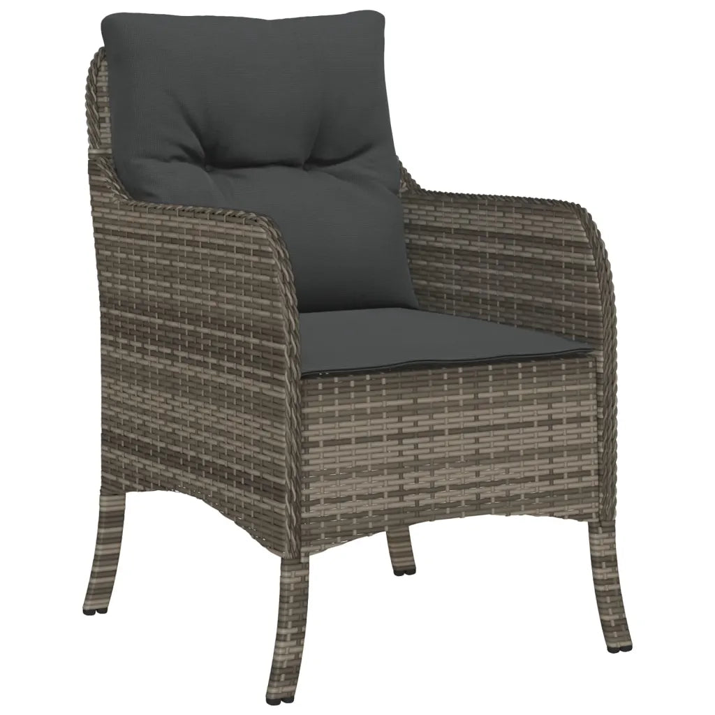 Set da Pranzo da Giardino 9 pz con Cuscini in Polyrattan Grigio 3211961
