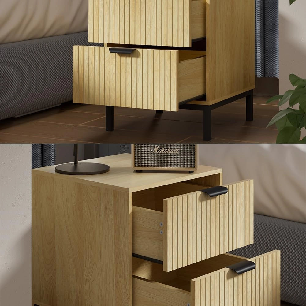 Comodino Lennox, Rovere, 40 x 52 cm Set di 2