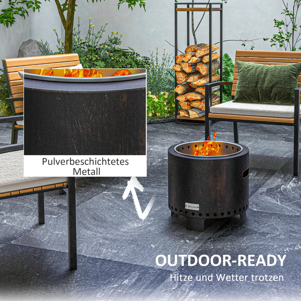Braciere Feuertonne Fuoco Giardino ¨C zephmum ¨C 45x45x42 cm Nero Bronzo