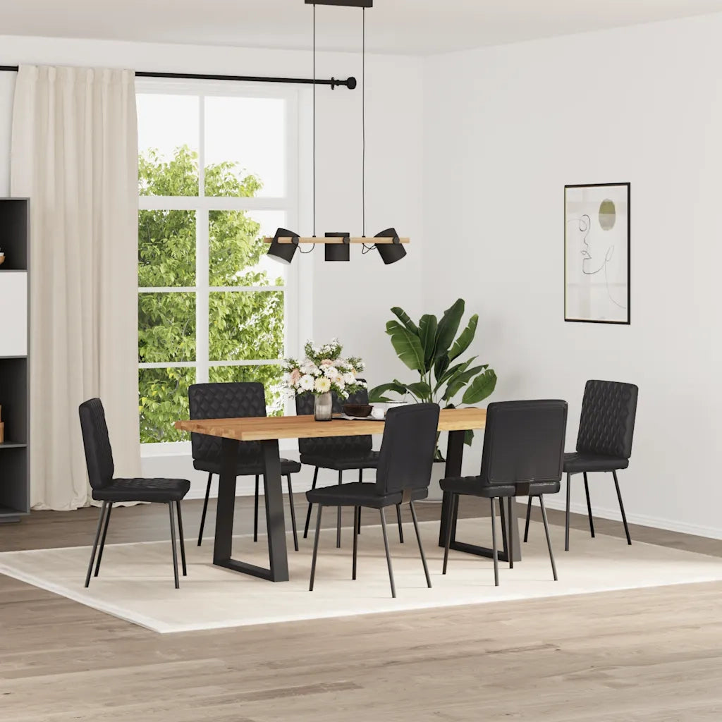 Sedie da Pranzo 6 pz Nere in Similpelle