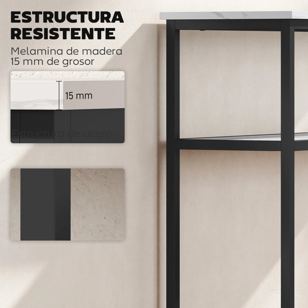 Consolle Ingresso Slim ¨C Xylo ¨C Marmo Bianco Metallo 100x30x81 cm