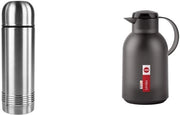 Termos 1000 ml, acciaio inossidabile & N40119 termoskan | 1,5 litri | Chiusura rapida | 12 ore caldo e 24 ore freddo | Translucido nero