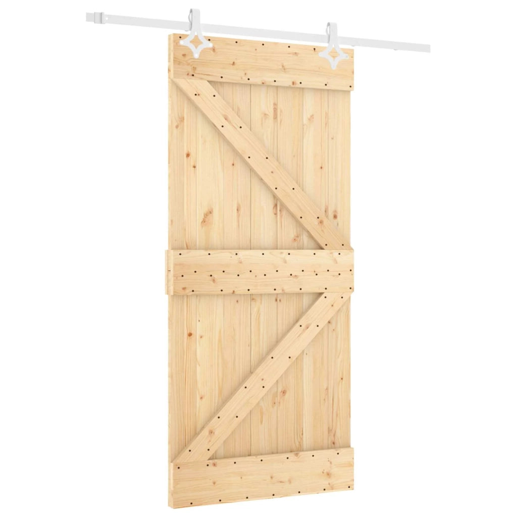 Porta scorrevole Naturale e Bianco 90 x 210 cm