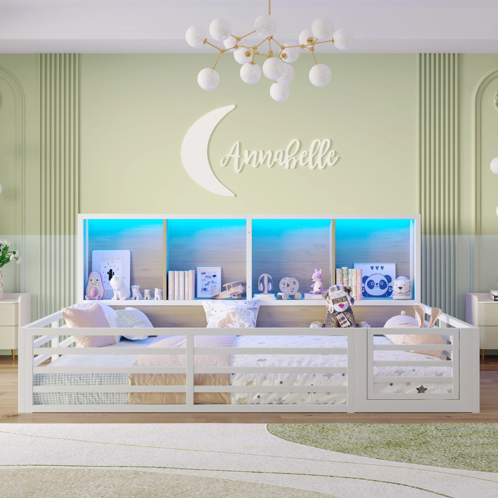 Letto Contenitore con Rete a Doghe ¨C MINIMAL ¨C Metallo Bianco 140x200