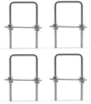 U-bout in acciaio inossidabile 304 - M8x60x120mm - Pacchetto da 4 - Inclusi viti/ghiaccioni - Resistente allo sfregamento/corrosione - Superficie liscia - U-bout con beugel