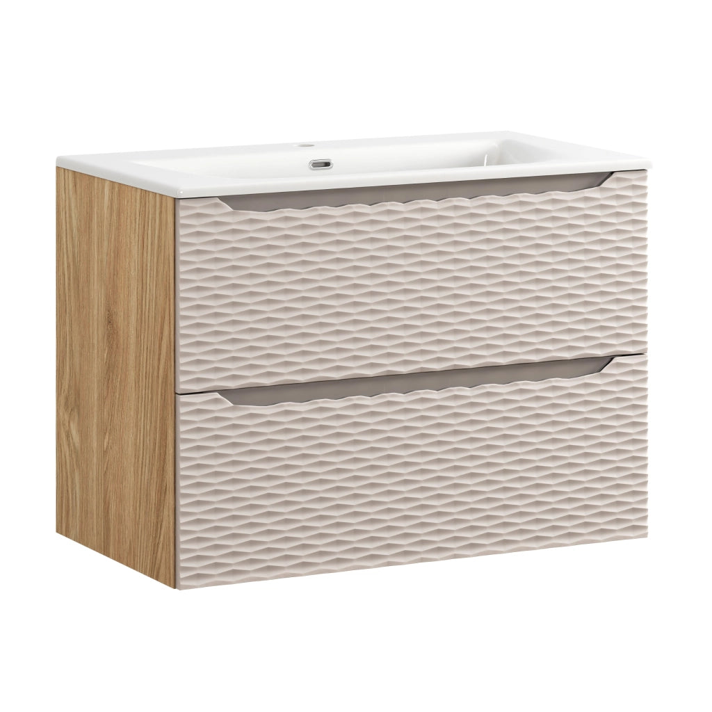 Set mobili bagno 80 cm con lavabo per mobile SKY Ocean Beige 80 x 1401 x 46 cm