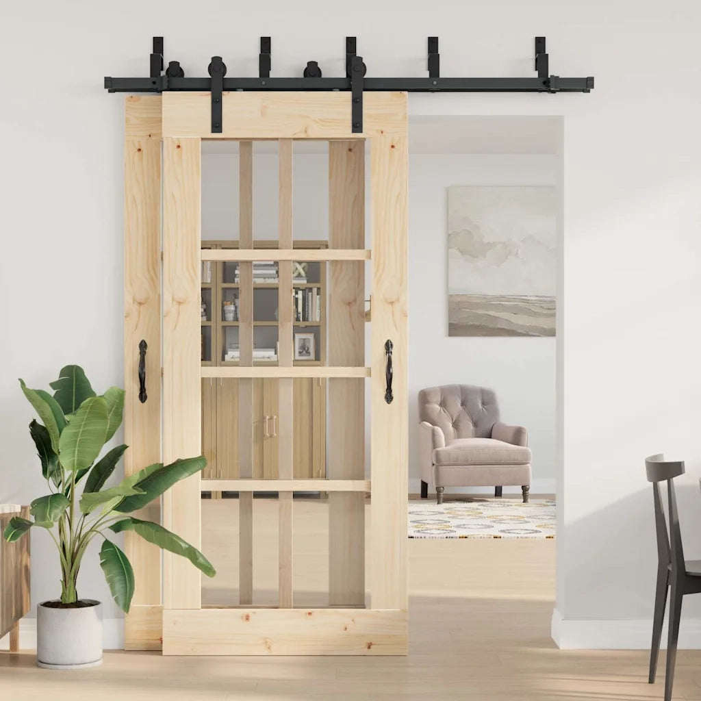 Kit di Binari per Porte Scorrevoli 183 cm Acciaio Nero CFW6057181