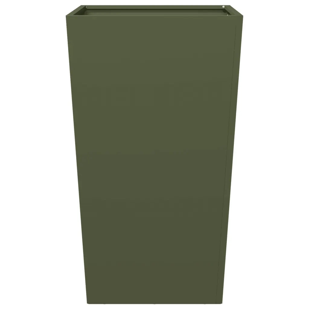 Fioriere da Giardino 2 pz Verde Oliva 45x45x75 cm in Acciaio 851101