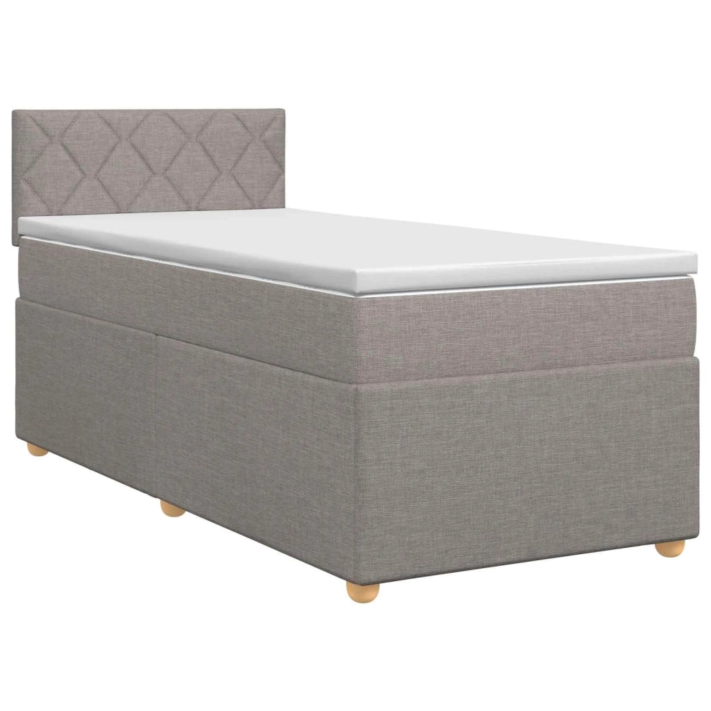 Letto box spring con materasso Tortora 80 x 200 cm Tessuto 3450836