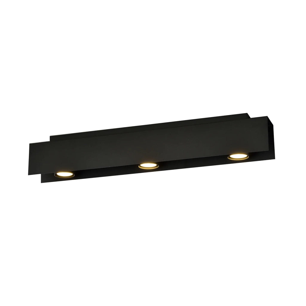 Plafoniera Moderna 3 Luci Cassiopea In Acciaio Nero