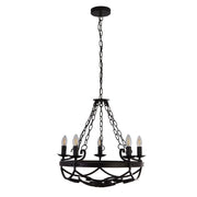 Cartwheel III 5Lt Pendant - Ferro battuto nero