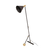 Lampada da terra Celeste in metallo nero e oro