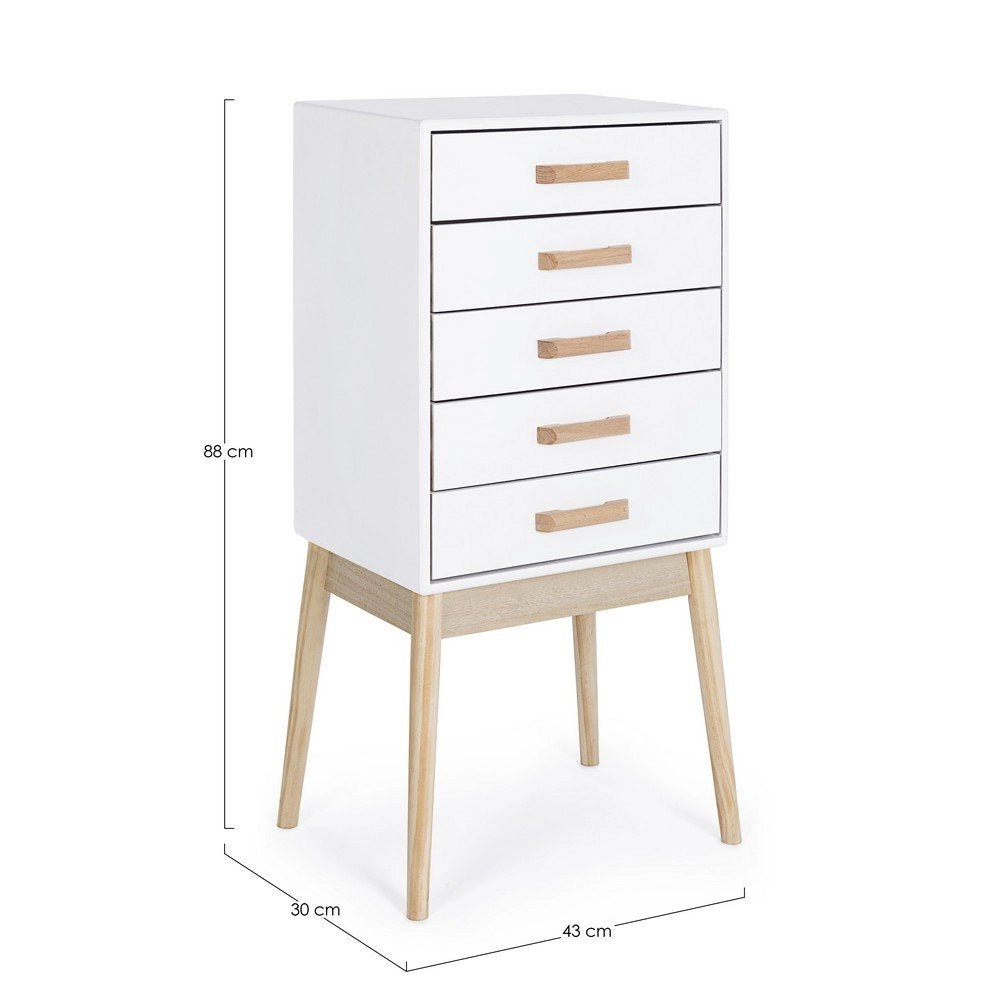 Cassettiera Legno Bianco Moderna da Interno - EXCEPTIONAL