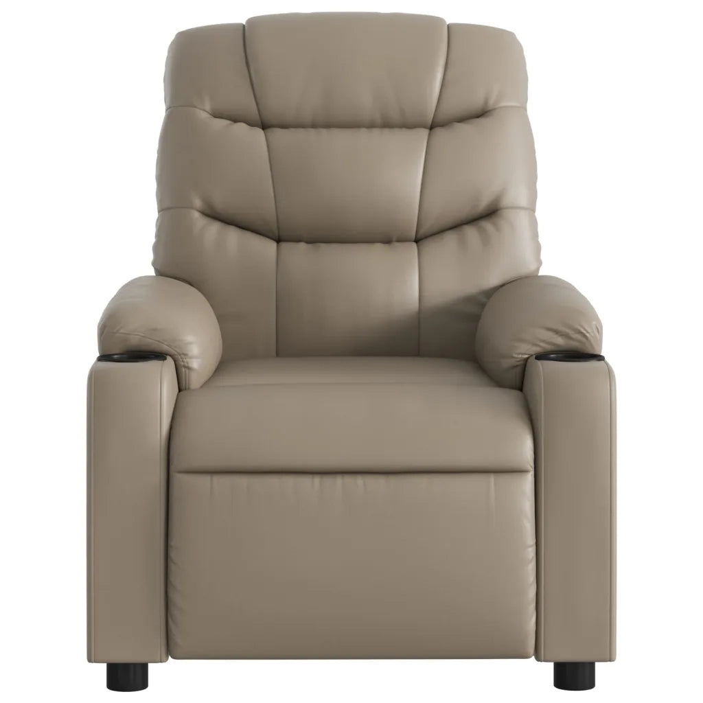 Divano Sedia-Poltrona Reclinabile Cappuccino in Similpelle 828596