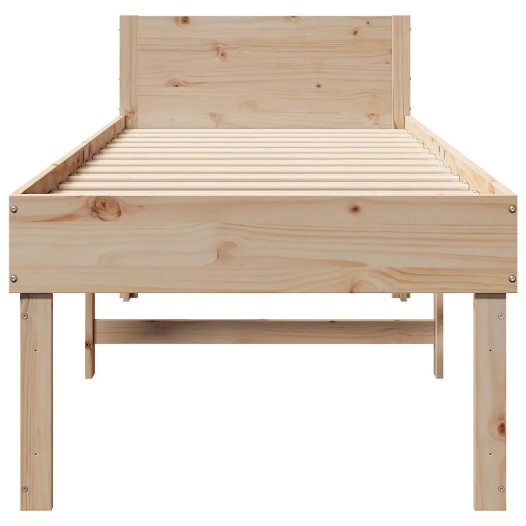 Letto senza Materasso 75x190 cm in Legno Massello Pino 855744