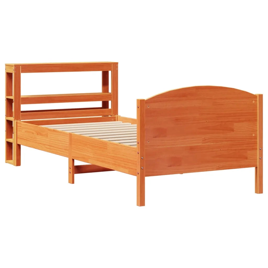 Letto senza Materasso Marrone Cera 100x200 cm in Legno di Pino