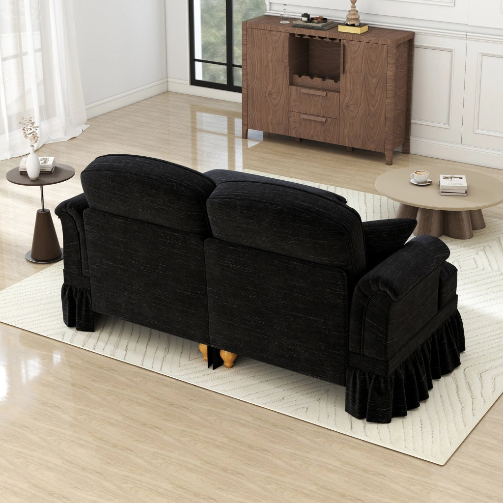 Divano 2 Posti - COSYHOMES - Stile Medievale Moderno, Tessuto Ciniglia, Fodera Volant Rimovibile