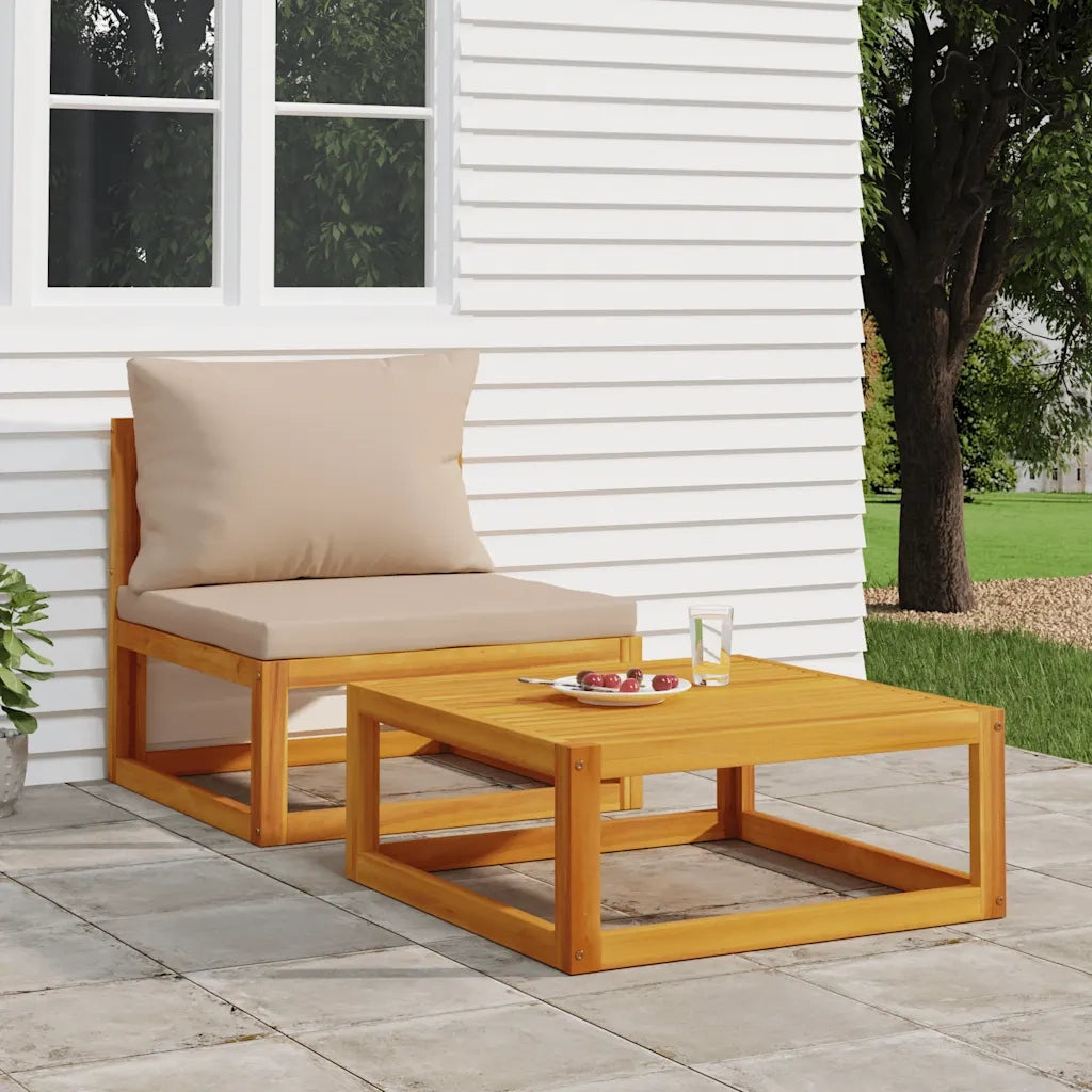Set Divani da Giardino 2pz con Cuscini Legno Massello Acaciacod mxl 95630