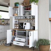 Madia Mairag, Credenza 4 Ripiani, 120x40x184h cm Biano