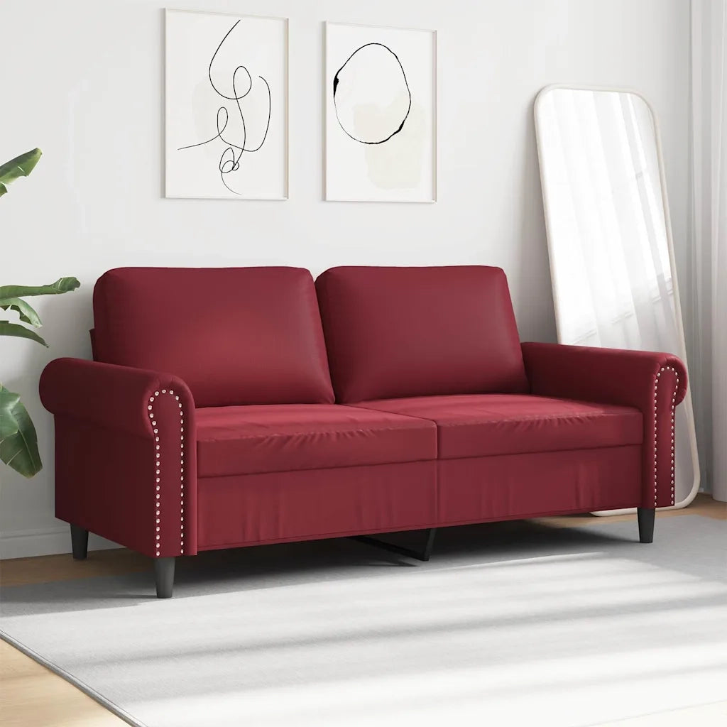 Divano a 2 Posti Rosso Vino 140 cm in Similpellecod mxl 109696
