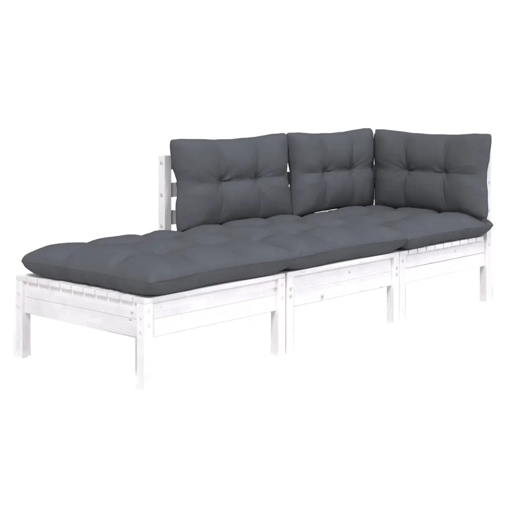 Set Divani da Giardino 3 pz con Cuscini Legno Massello di Pino 3096281