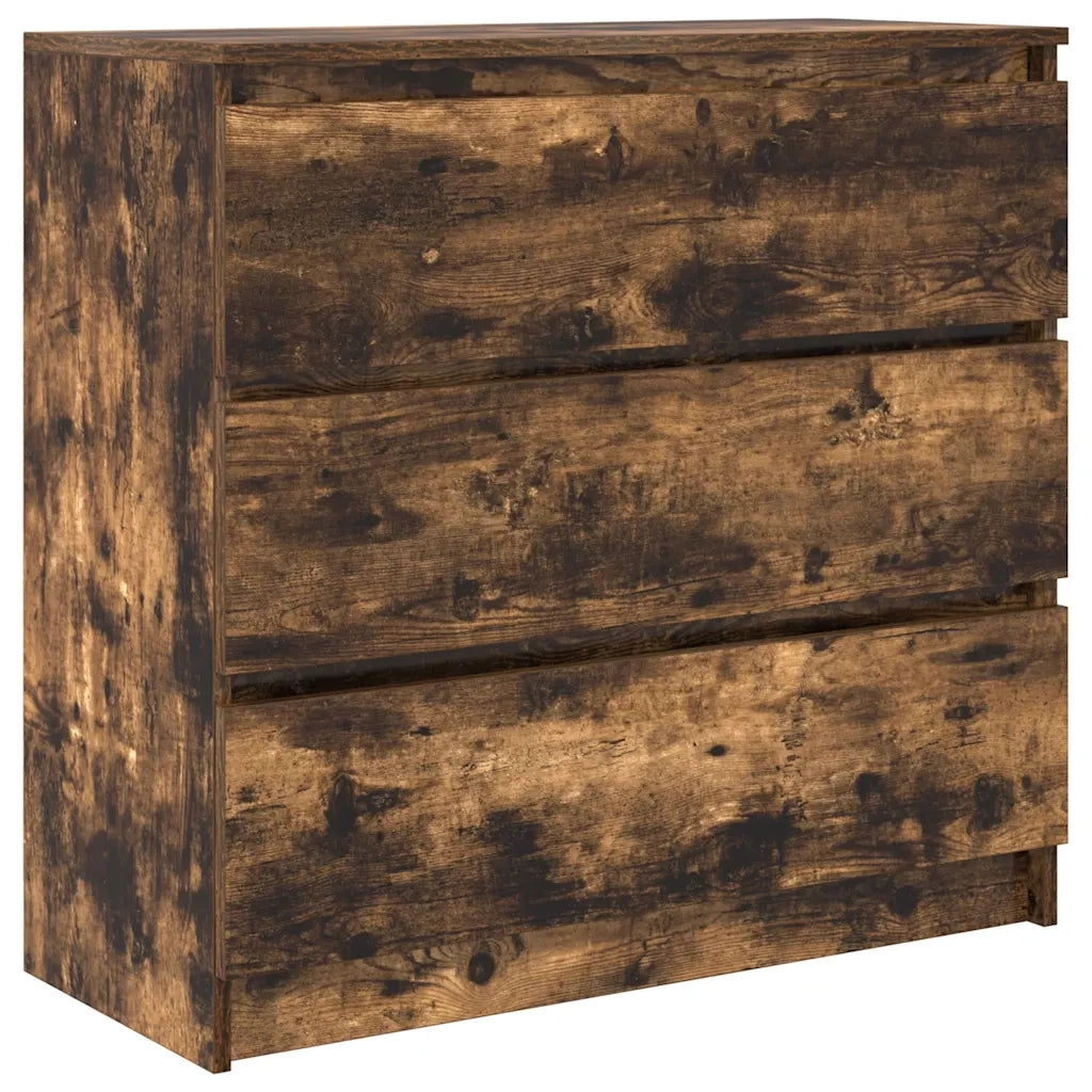 Credenza Rovere Fumo 80x35x76 cm in Legno Multistrato 861737