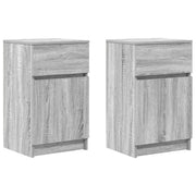Set di 2 Comodini | Armadio da Notte | Mobiletto da notte Grigio Sonoma 39x35x65 cm in Legno Multistrato
