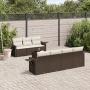 Set Divani da Giardino 8 pz con Cuscini Marrone in Polyrattan 3252270
