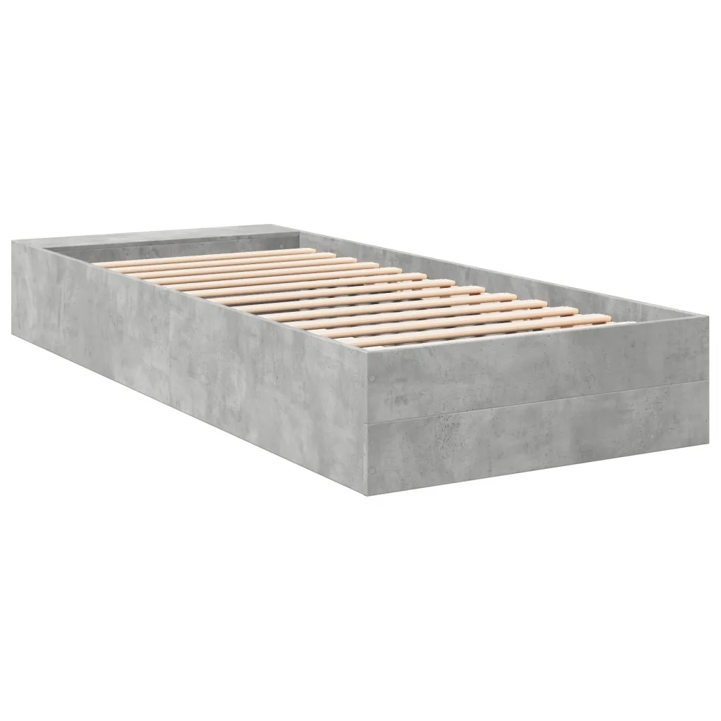 Giroletto-Struttura Letto Grigio Cemento 75x190 cm in Legno Multistrato 471731