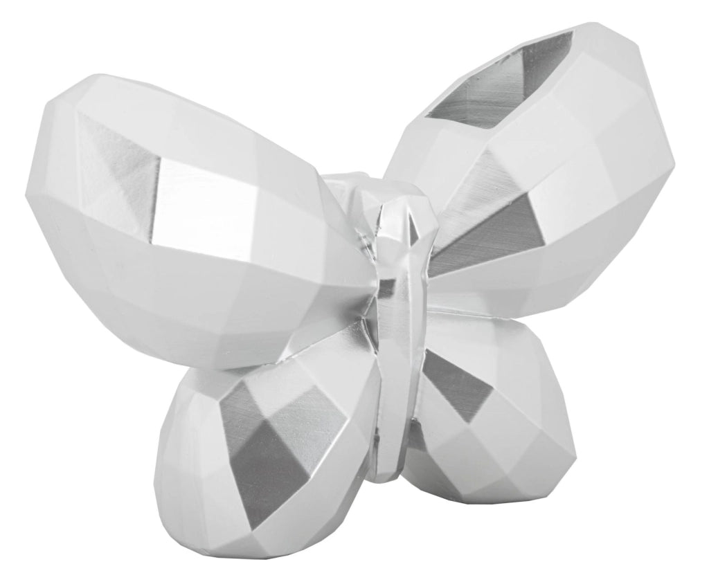 Vaso Butterfly Silver Cm 22,5X8X15 Design Elegante Unico