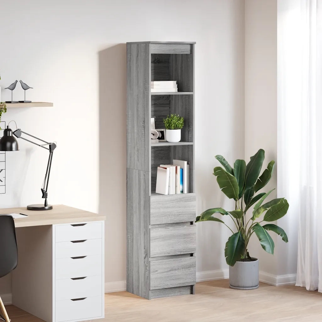 vidaXL Credenza Grigio Sonoma 37,5x35x180 cm in Legno Multistrato