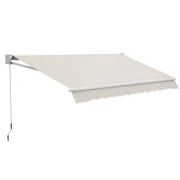 Tenda da Sole 3x2 m a Bracci, Regolabile 5°-35° in Alluminio e Poliestere, Bianco Crema