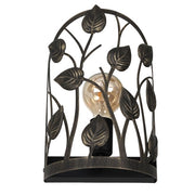 Applique rustica Blatt 1xE27 nera metallo Luminex