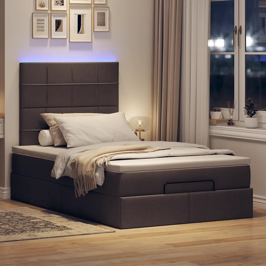 Struttura Letto Pouf con Materasso 120x200 cm in Tessuto 3313999