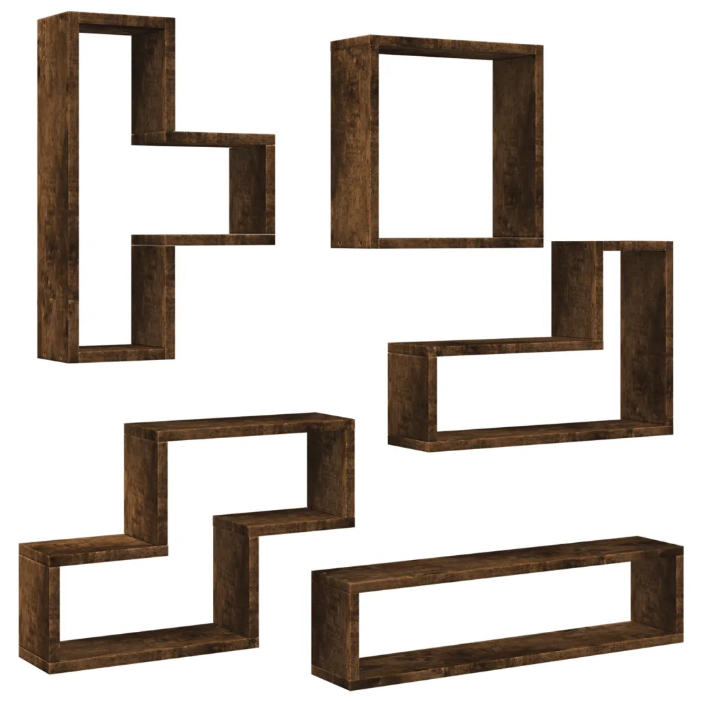 Mensola a Muro | Mensola a parete Rovere Fumo 96x12x64 cm in Legno Multistrato