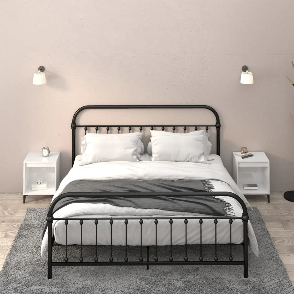 Comodini 2 pz-Set di 2 Tavolino da notte in Bianco Lucido 40x35x50 cm 555717