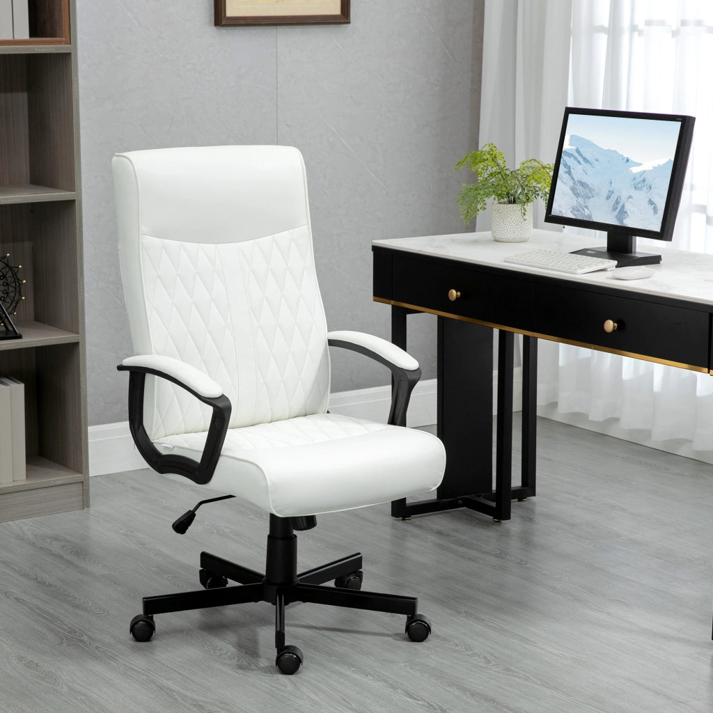 Sedia da Ufficio con Schienale Alto Altezza Regolabile e Funzione Inclinazione ¨C Xylo ¨C Bianco 65x65x102-112,5 cm