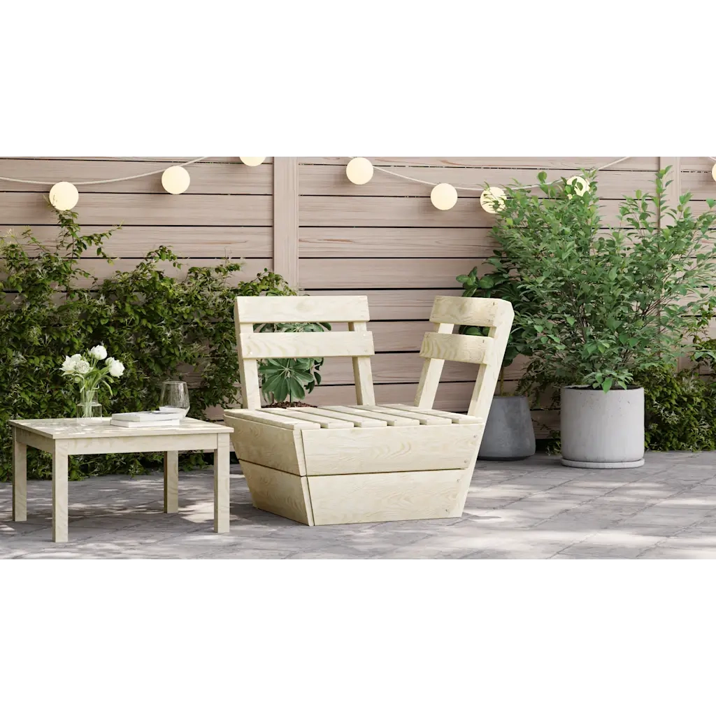 Divano Angolare Modulare su Pallet-Sofa-Divanetto in Legno di Abete Impregnato