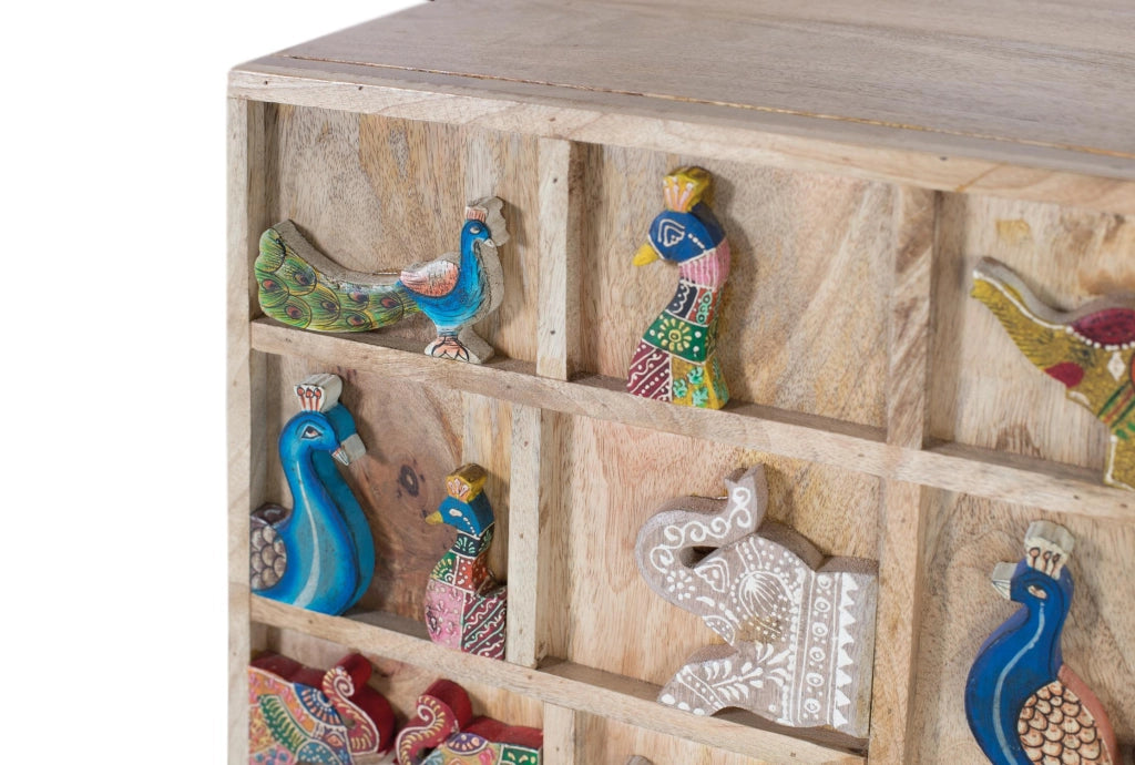 Cassettiera realizzata in legno di mango naturale