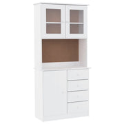 Credenza | Madia | Buffet da pranzo | Armadio da pranzo ALTA Bianca 77x35x165 cm in Legno Massello di Pino