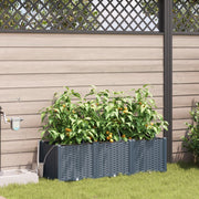 vasi da giardino  con sistema di irrigazione 3 pezzi grigio chiaro