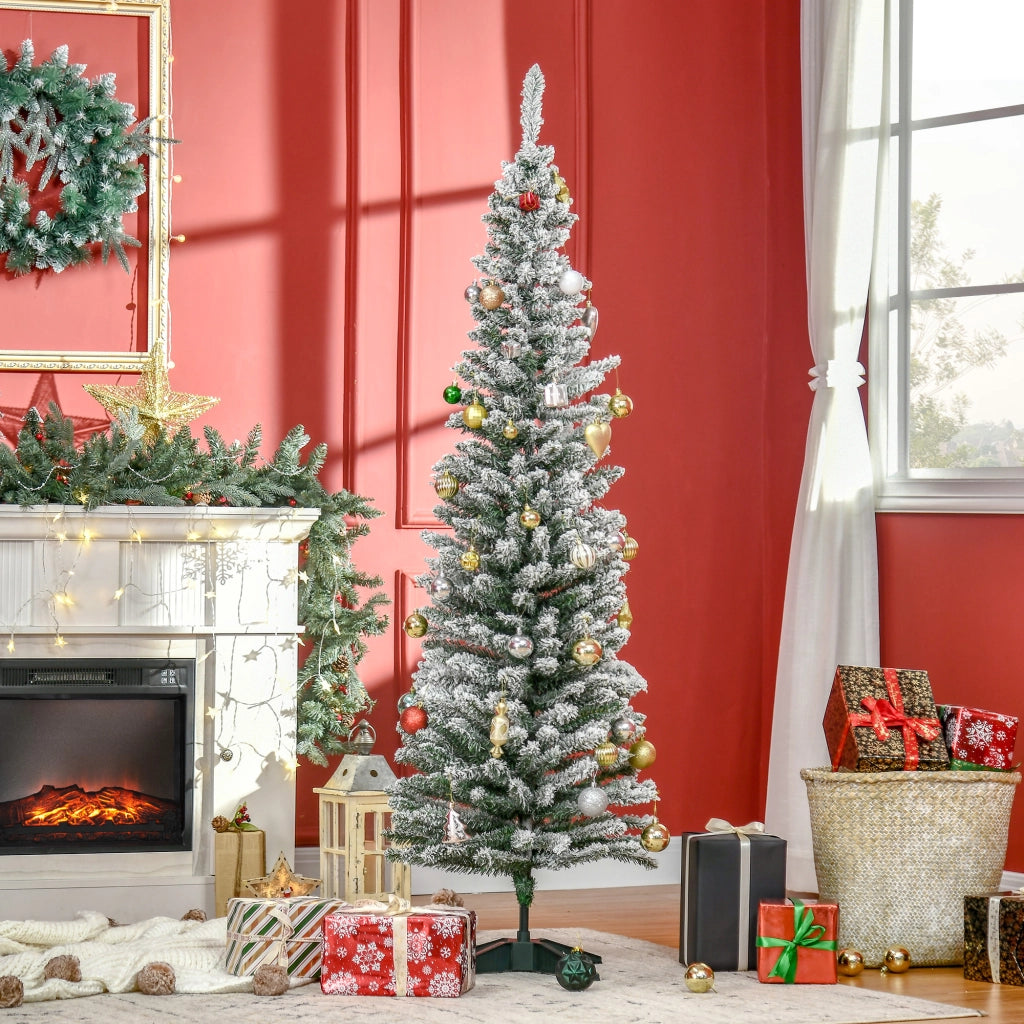 Albero di Natale Artificiale ¨C zephmum ¨C 210 cm, PVC, Verde/Bianco
