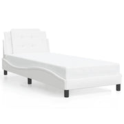 Letto singolo | Letto per adulti | Giroletto senza Materasso Zadar Bianco 90x200 cm in Similpelle