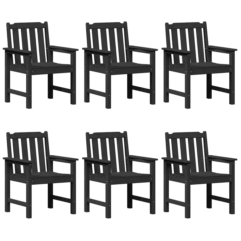 Sedia da Giardino 6 pcs Nero 65.5 x 59 x 88 cm Polietilene 3335799