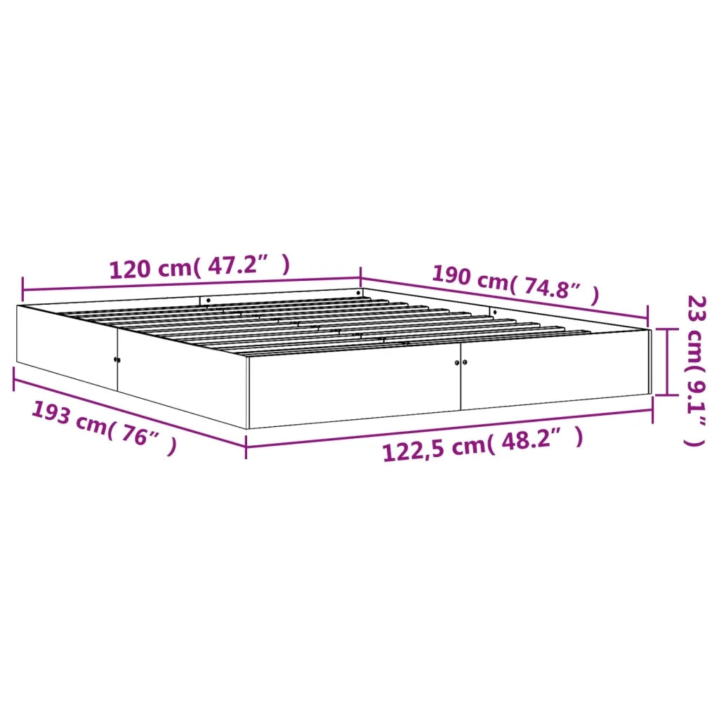 Letto senza Materasso-Struttura Letto Marrone Cera 120x190 cm in Legno di Pino 343600