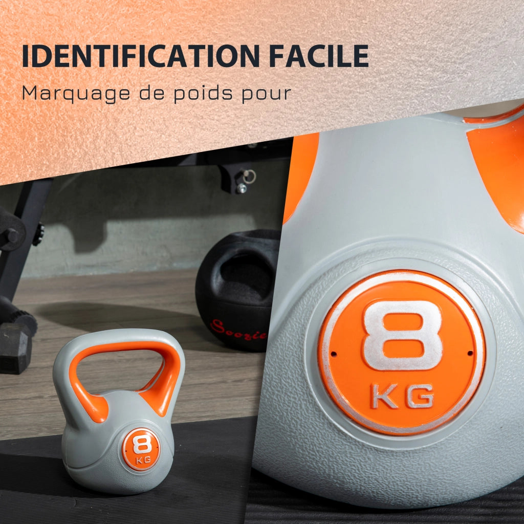Kettlebell 8 kg ¨C zephmum ¨C arancione 20x14x24 cm